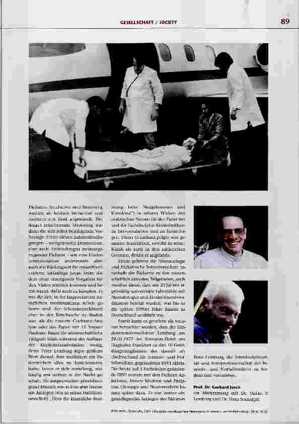 Vorschauseite 2: Nachruf auf Professor Dr. Peter Lemburg