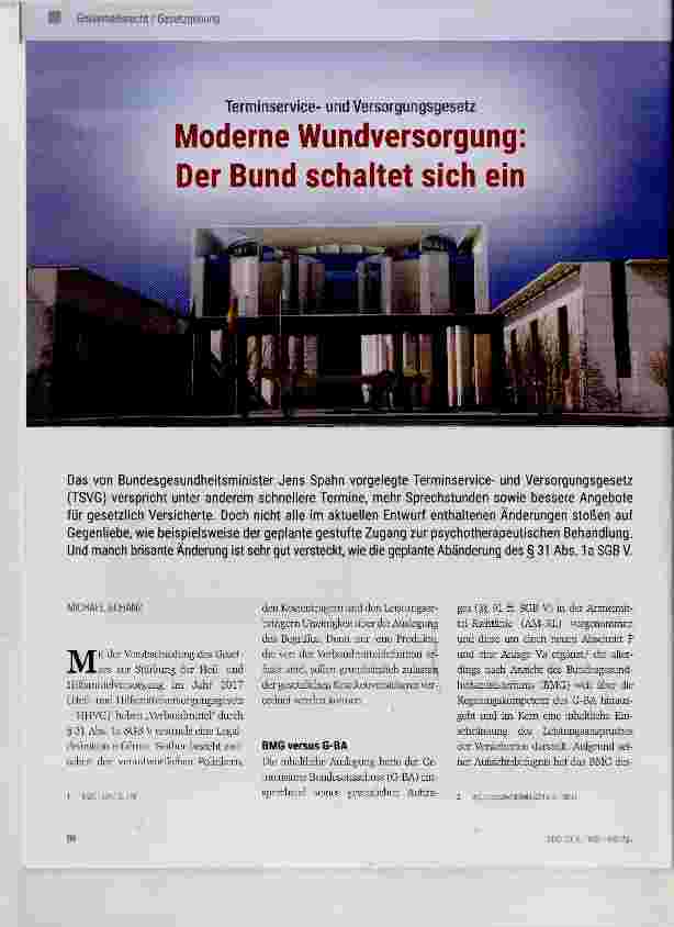 Vorschauseite 1: Moderne Wundversorgung: Der Bund schaltet sich ein