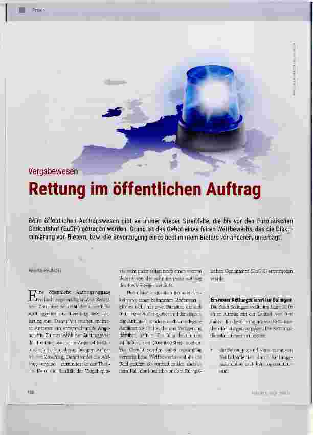 Vorschauseite 1: Rettung im öffentlichen Auftrag