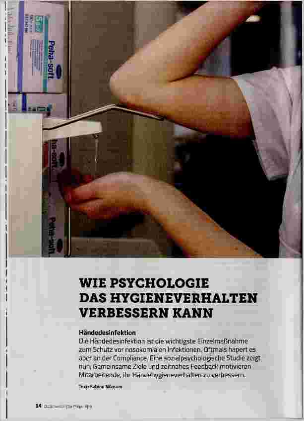 Vorschauseite 1: WIE PSYCHOLOGIE DAS HYGIENEVERHALTEN VERBESSERN KANN