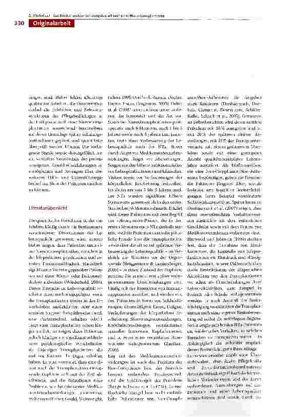 Vorschauseite 2: «Was kann ich noch tun, was darf ich noch tun?» -Das ambivalente Erleben und der Schulungsbedarf von Patienten in der Frühphase nach einer Nierentransplantation