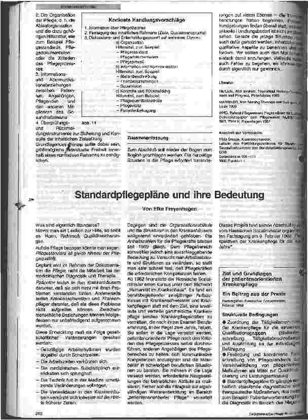 Vorschauseite 1: Standardpflegepläne und ihre Bedeutung