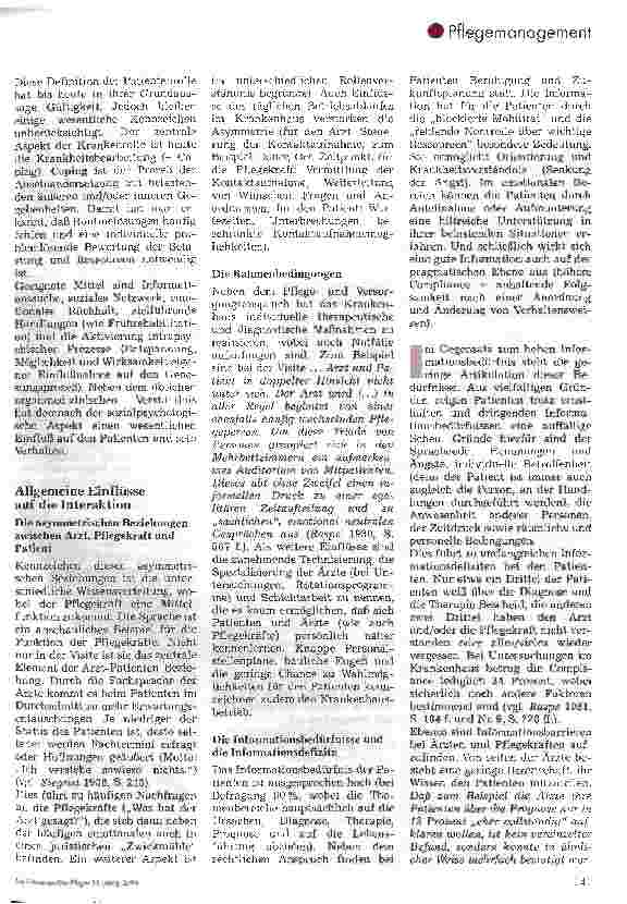 Vorschauseite 2: Beziehungen zwischen Patienten,Pflegepersonal und Ärzten bei der Visite 1. Teil