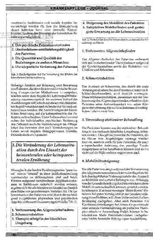 Vorschauseite 2: Auswirkungen der ambulanten Ernährungstherapie auf die Lebenssituation des Patienten: Ein Überblick