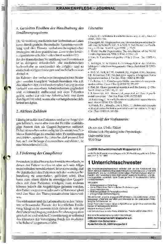 Vorschauseite 5: Auswirkungen der ambulanten Ernährungstherapie auf die Lebenssituation des Patienten: Ein Überblick