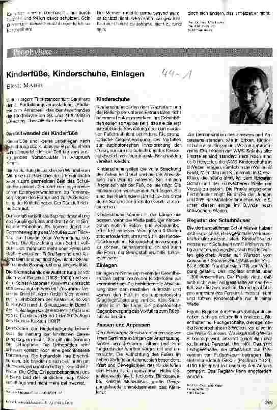 Vorschauseite 1: Kinderfüße, Kinderschuhe, Einlagen