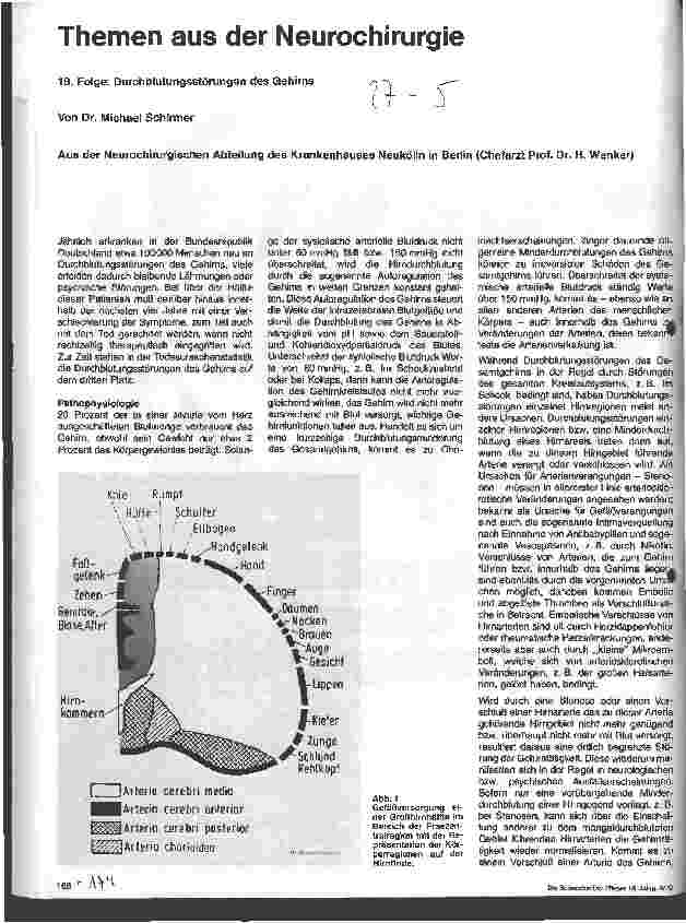 Vorschauseite 1: Themen aus der Neurochirurgie 18. Folge: Durchblutungsstörungen des Gehirns