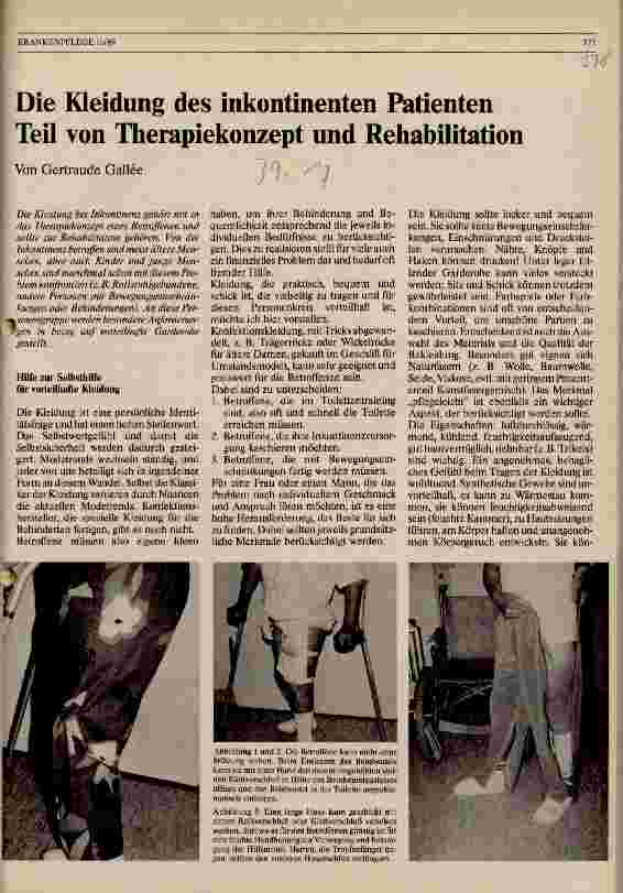 Vorschauseite 1: Die Kleidung des inkontinenten Patienten Teil von Therapiekonzept und Rehabilitation