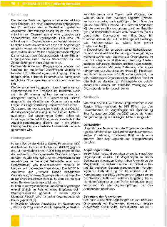 Vorschauseite 2: Das Angehörigenprojekt der Deutschen Stiftung Organtransplantation - Region Mitte