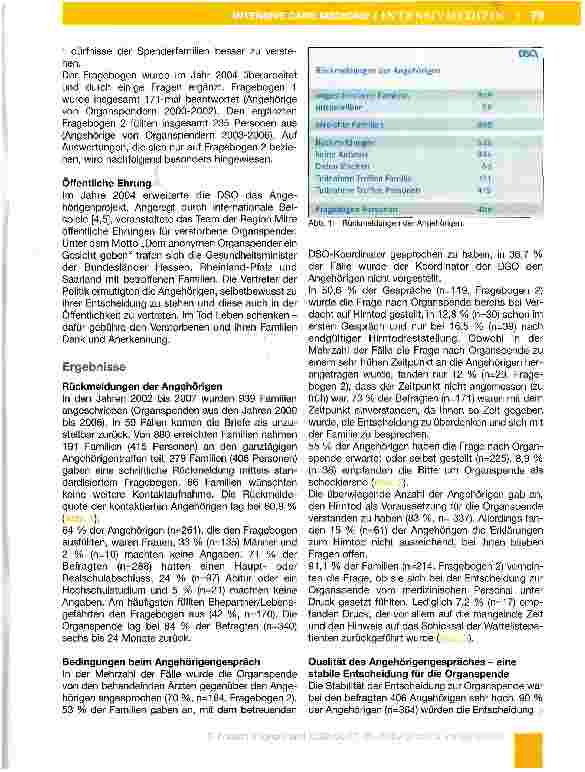 Vorschauseite 3: Das Angehörigenprojekt der Deutschen Stiftung Organtransplantation - Region Mitte