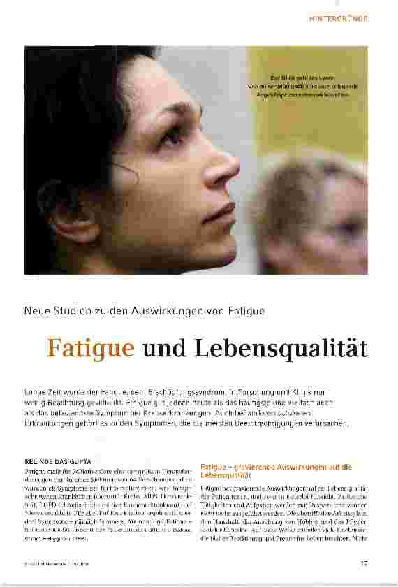 Vorschauseite 1: Fatigue und Lebensqualität