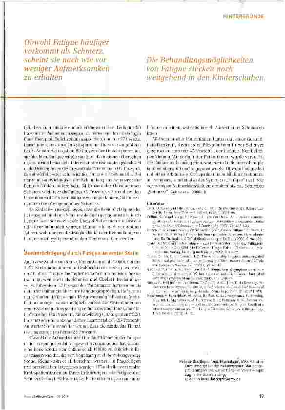 Vorschauseite 3: Fatigue und Lebensqualität