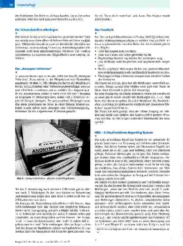 Vorschauseite 3: Die Chance aus Fehlern zu lernenUmgang mit Fehlern im Intensivbereich