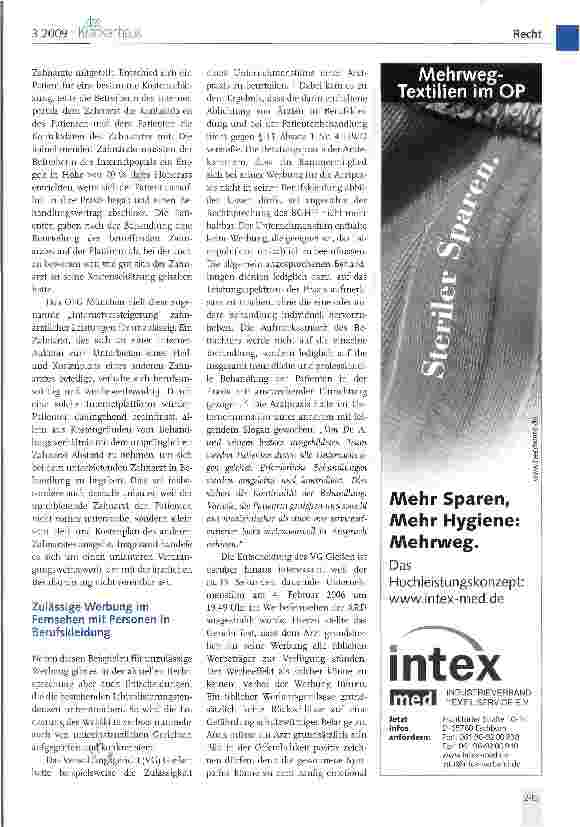 Vorschauseite 3: Aktuelle Entwicklungen in der Klinikwerbung