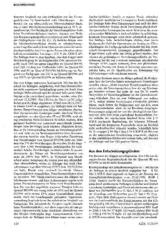 Vorschauseite 2: Wirtschaftlichkeitsprüfung - Regress wegen der Verordnung physikalisch-therapeutischer Leistungen