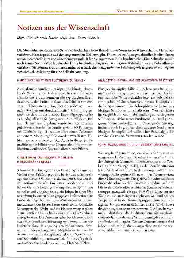 Vorschauseite 1: Notizen aus der Wissenschaft
