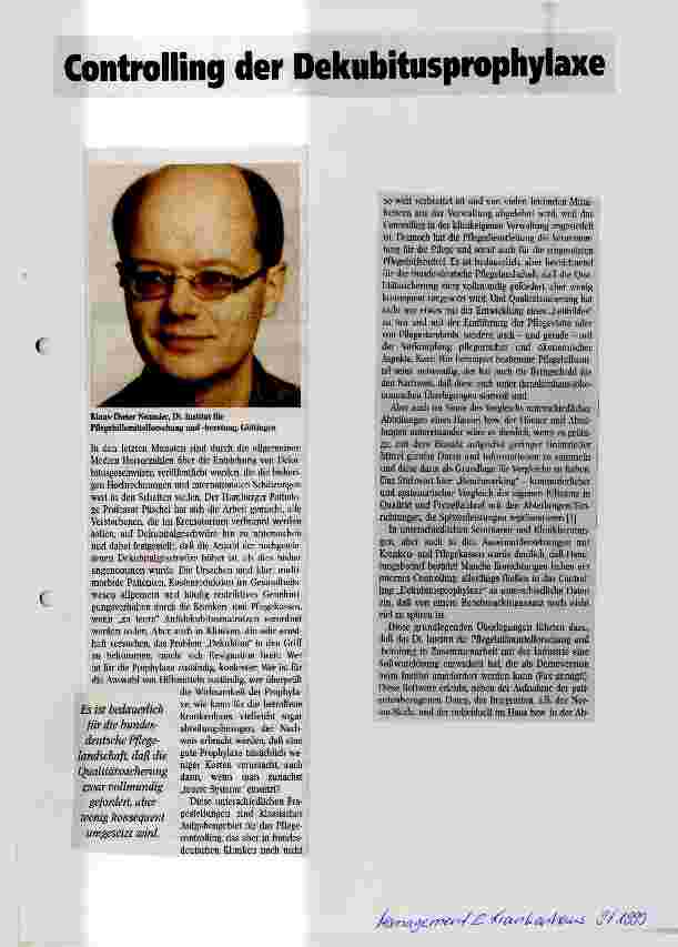 Vorschauseite 1: Controlling der Dekubitusprophylaxe
