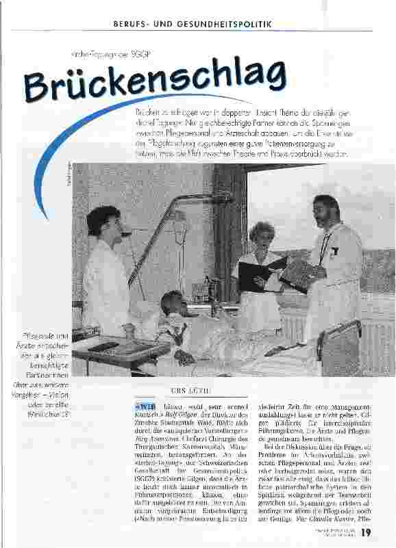 Vorschauseite 1: Brückenschlag Irchel-Tagung der SGGP