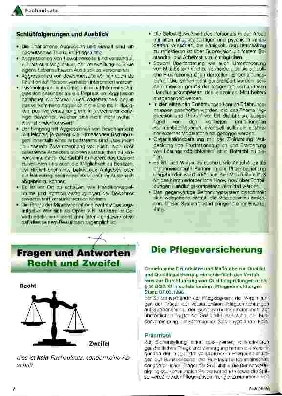 Vorschauseite 1: Díe Pflegeversicherung