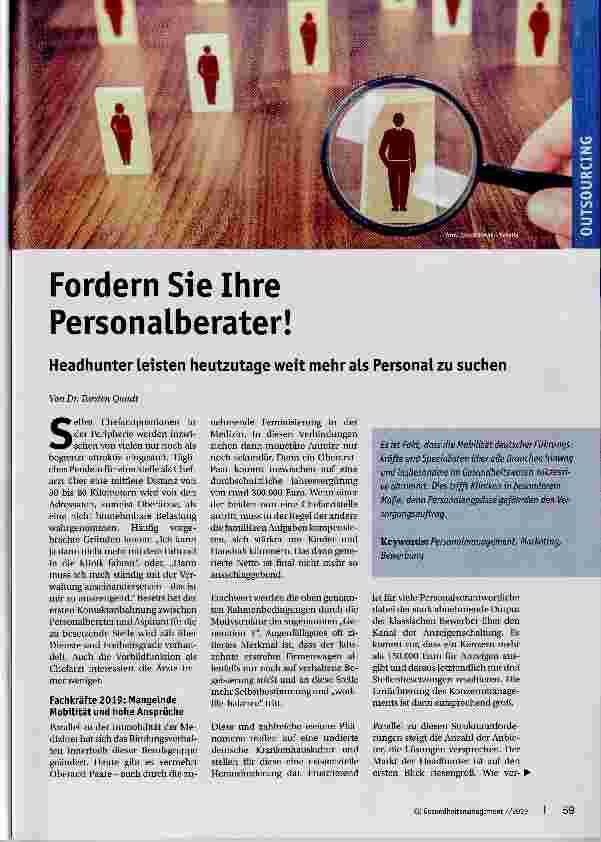 Vorschauseite 1: Fordern Sie Ihre Personalberater!