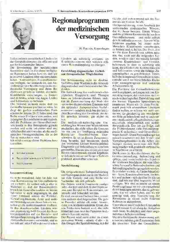 Vorschauseite 1: Regionalprogramm der medizinischen Versorgung