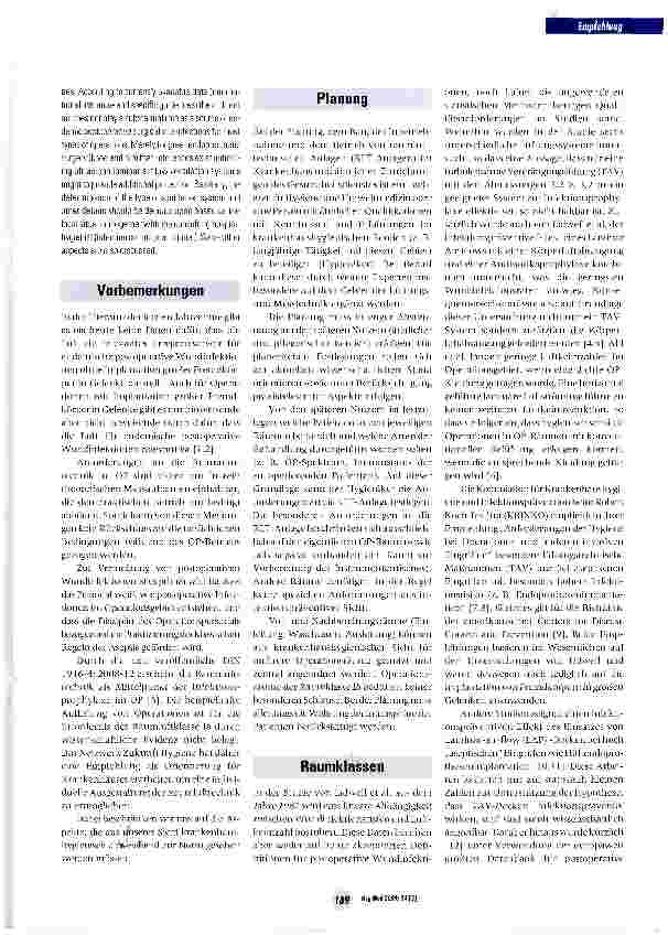Vorschauseite 2: Empfehlungen des Netzwerk Zukunft Hygiene (NZH) zu Planung, Betrieb und Abnahme von raumlufttechnischen Anlagen im OP