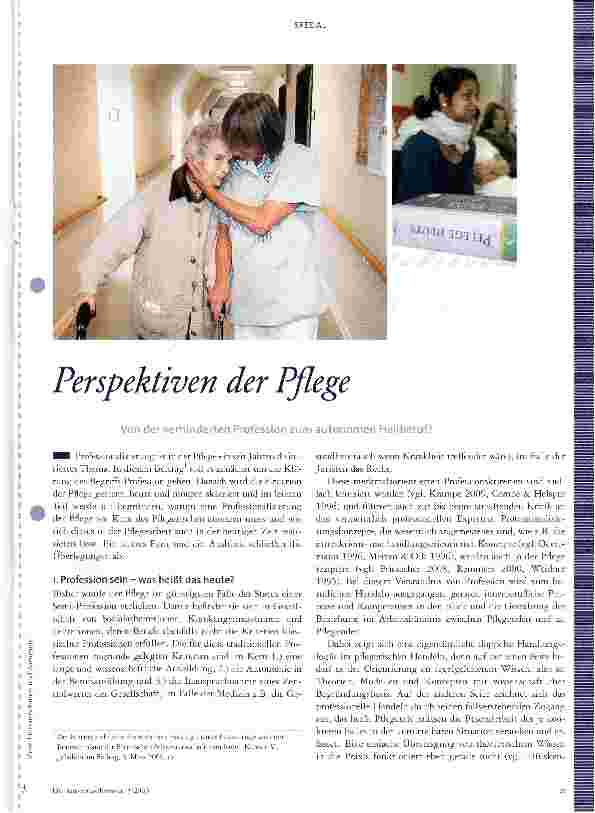 Vorschauseite 1: Perspektiven der Pflege