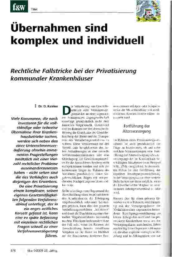 Vorschauseite 1: Übernahmen sind komplex und individuell