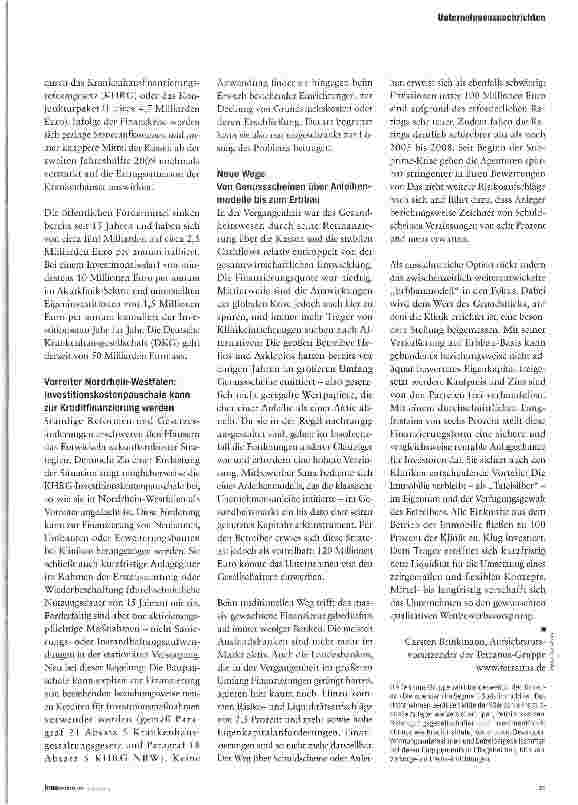 Vorschauseite 2: Krankenhäuser müssen sich wandeln