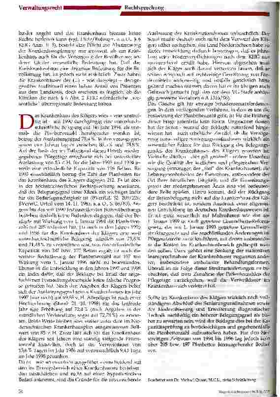 Vorschauseite 4: Bettenbedarf im Sinne des KHG