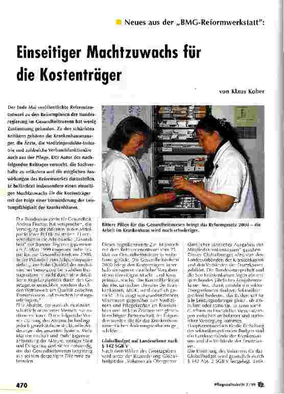 Vorschauseite 1: Einseitiger Machtzuwachs für die Kostenträger