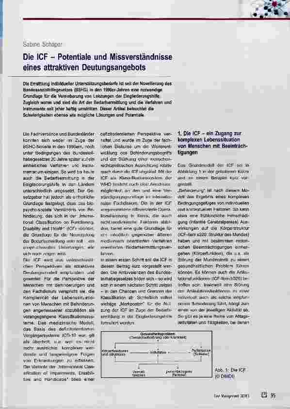 Vorschauseite 1: Die ICF - Potentiale und Missverständnisse eines attraktiven Deutungsangebots