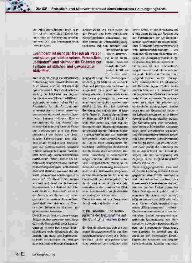 Vorschauseite 2: Die ICF - Potentiale und Missverständnisse eines attraktiven Deutungsangebots