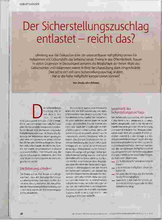 Vorschauseite 1: Der Sicherstellungszuschlag entlastet reicht das?