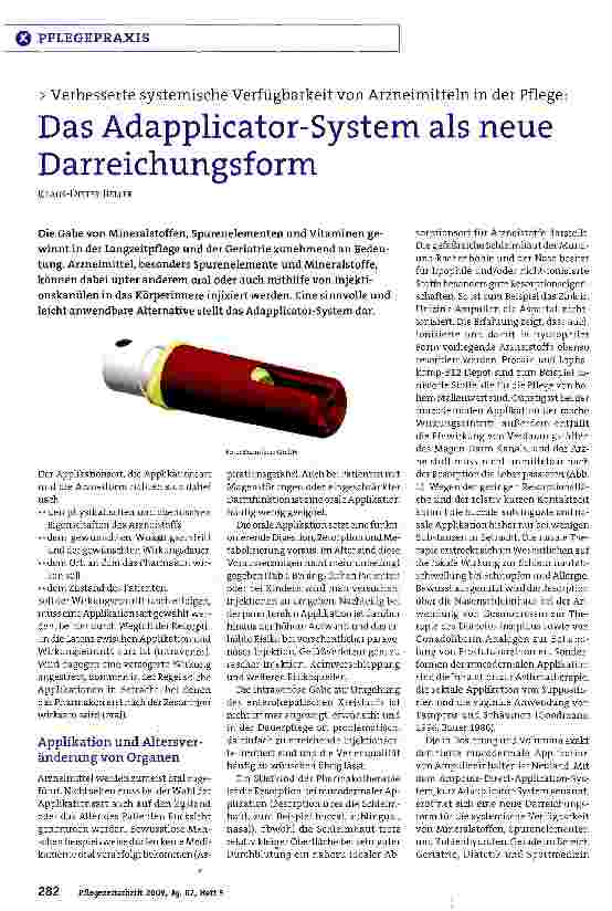 Vorschauseite 1: Das Adapplicator-System als neue Darreichungsform
