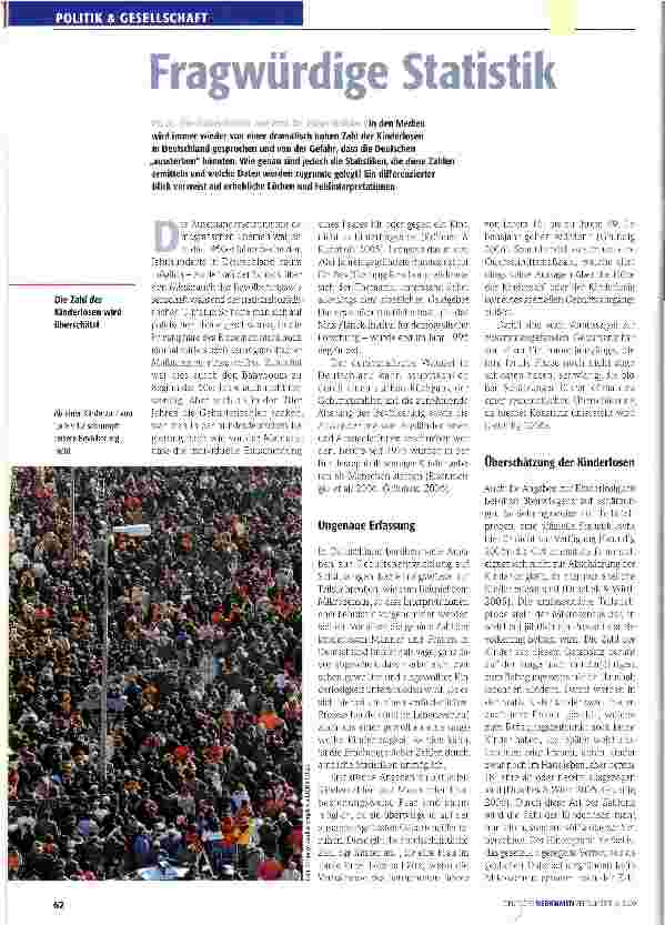 Vorschauseite 1: Fragwürdige Statistik