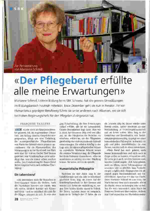 Vorschauseite 1: «Der Pflegeberuf erfüllte alle meine Erwartungen»