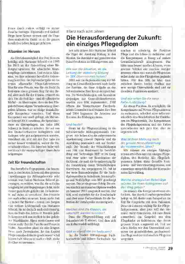Vorschauseite 2: «Der Pflegeberuf erfüllte alle meine Erwartungen»
