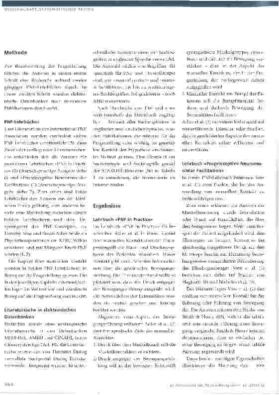 Vorschauseite 3: Manueller Kontakt im PNF-Konzept