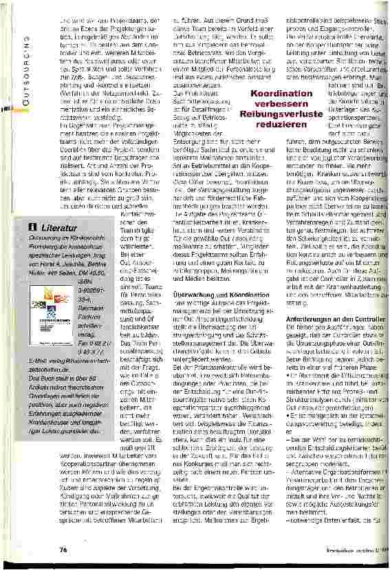 Vorschauseite 3: Vertrauen ist gut. .. .. .. aber Kontrolle häufig angebracht - Umsetzung einer Out-/Insourcingentscheidung