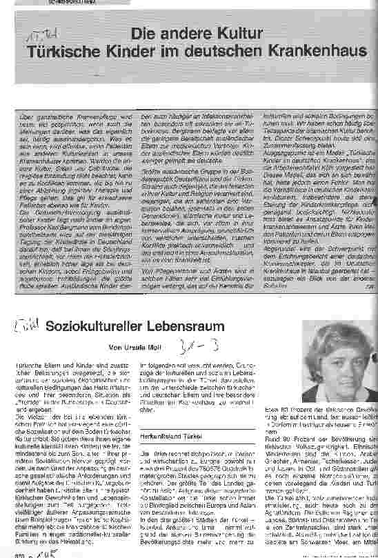 Vorschauseite 1: Die andere Kultur - Türkische Kinder im deutschen Krankenhaus Sozialkultureller Lebensraum