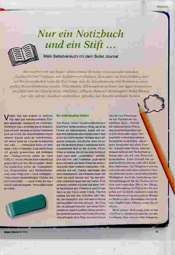 Vorschauseite 1: Nur ein Notizhuch und ein Stift...