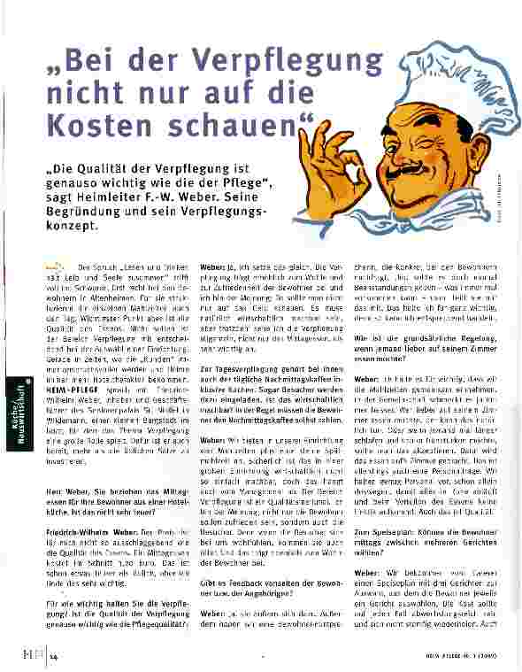 Vorschauseite 1: Bei der Verpflegung nicht nur auf die Kosten schauen
