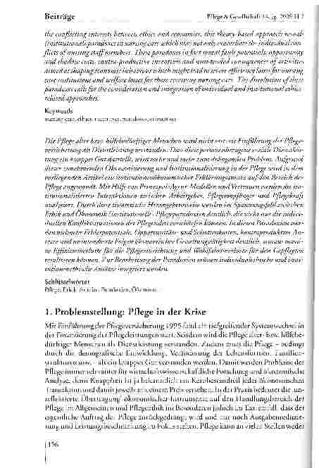 Vorschauseite 2: Ethische Dilemmasituationen in der Pflege. Eine Analyse aus Perspektive der Neuen Institutionenökonomik