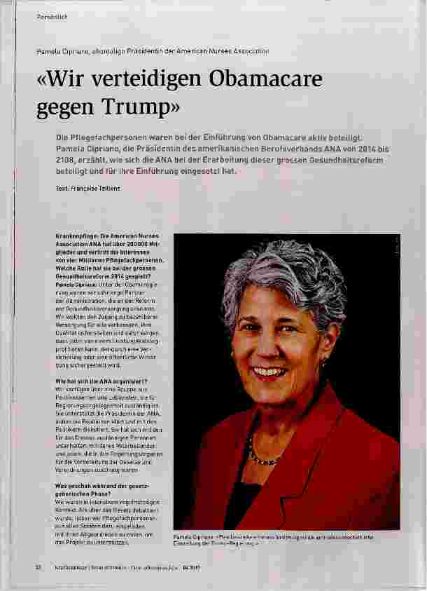 Vorschauseite 1: Wir verteidigen Obamacare gegen Trump