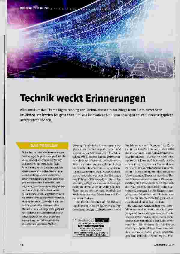 Vorschauseite 1: Technik weckt Erinnerungen