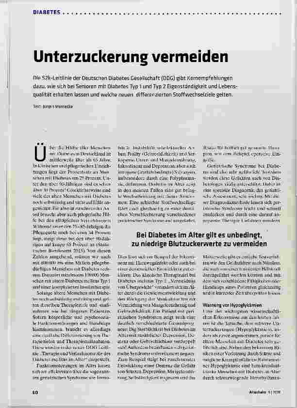 Vorschauseite 1: Unterzuckerung vermeiden