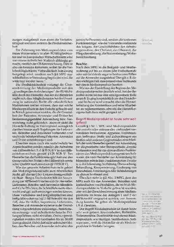 Vorschauseite 2: Die Betreiberverantwortung im neuen Medizinprodukterecht, Teil 1