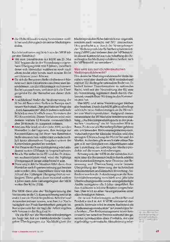 Vorschauseite 4: Die Betreiberverantwortung im neuen Medizinprodukterecht, Teil 1