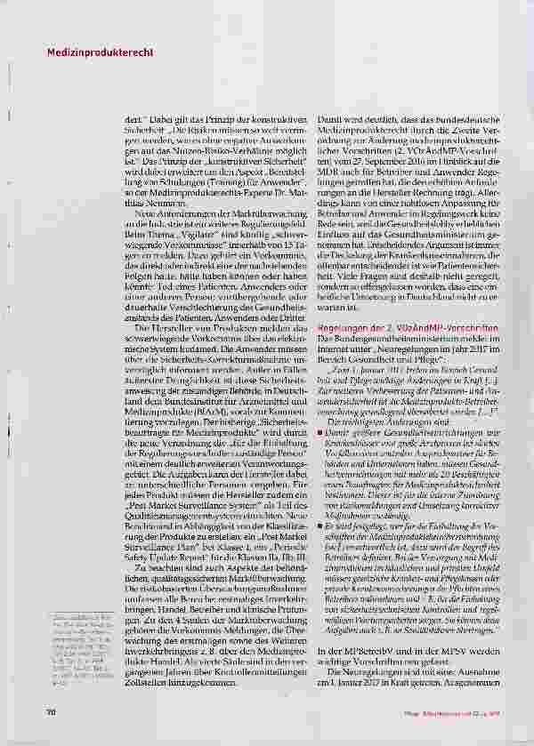 Vorschauseite 5: Die Betreiberverantwortung im neuen Medizinprodukterecht, Teil 1